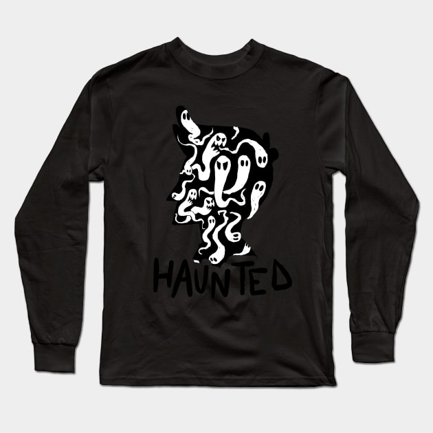 Haunted - light background Long Sleeve T-Shirt by forsakenstar